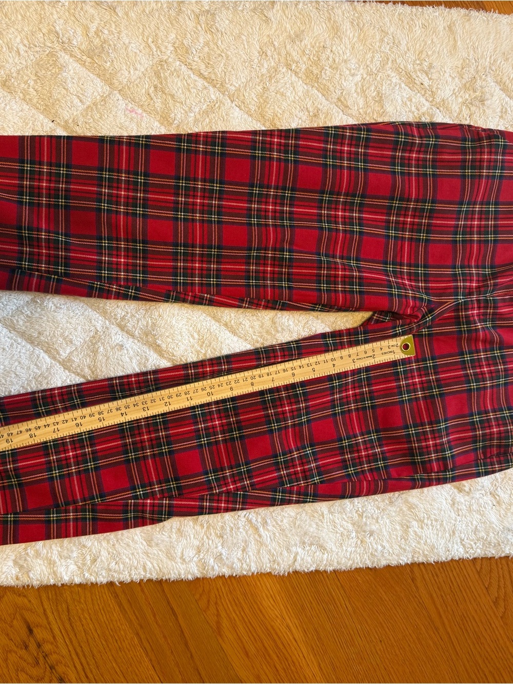 Tommy Hilfiger Red Plaid Straight-Leg Pants